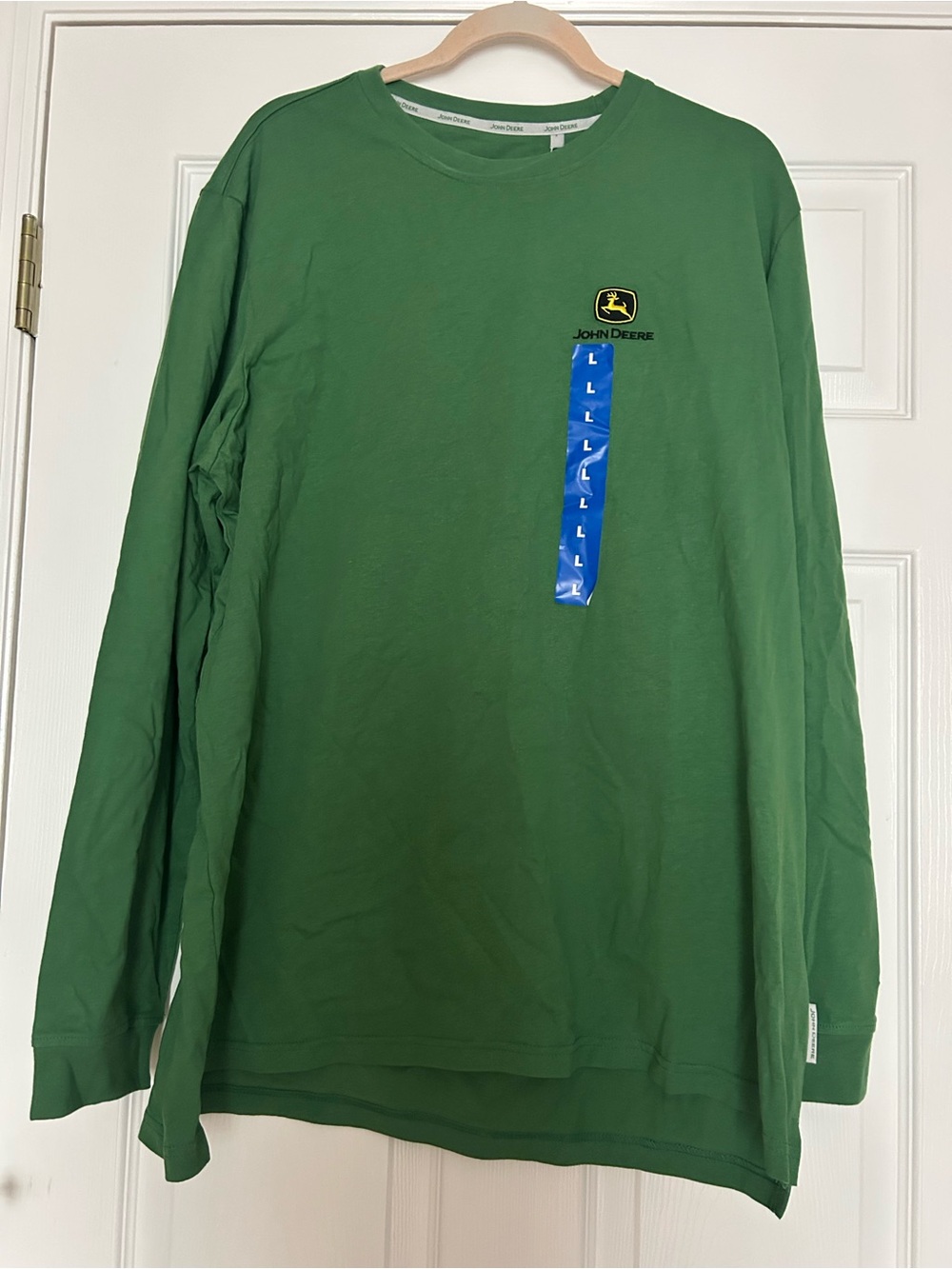 NWT- John Deere Men's Long-Sleeve Crew Neck Shirt - Green